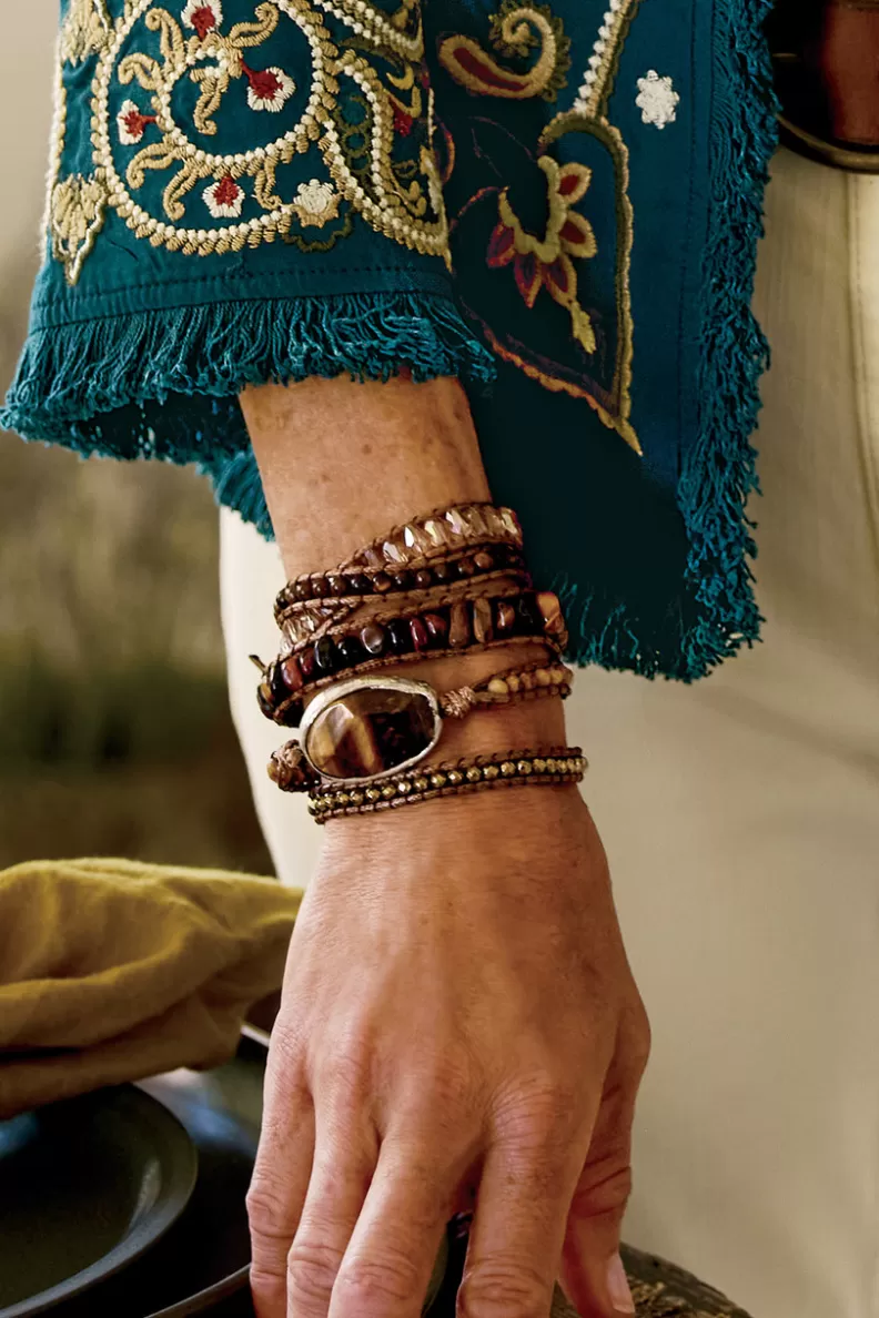 Soft Surroundings Della Wrap Bracelet Tiger'SEye Flash Sale