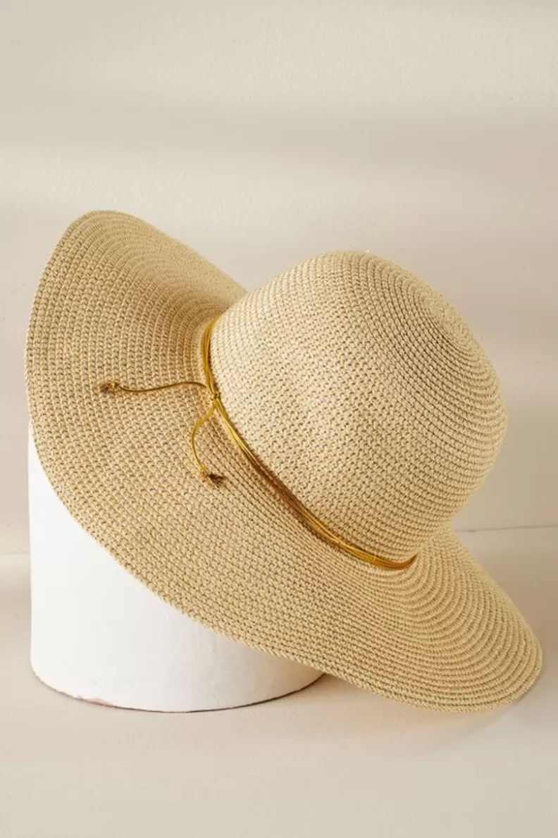 Soft Surroundings Golda Floppy Hat Natural/Gold Store