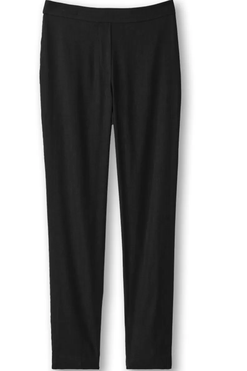 Soft Surroundings Isla Stretch Linen Slim Leg Pants Black Best