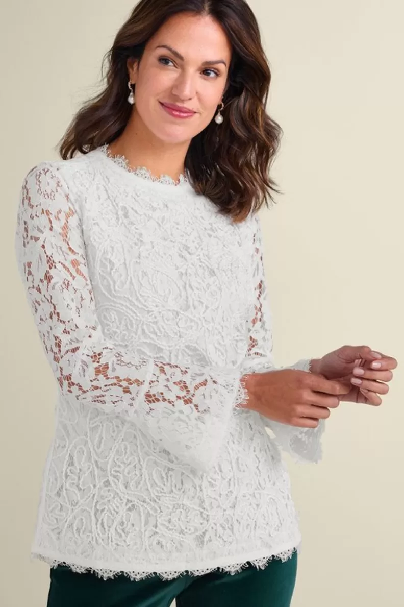 Soft Surroundings Lilith Lace Top White Cheap