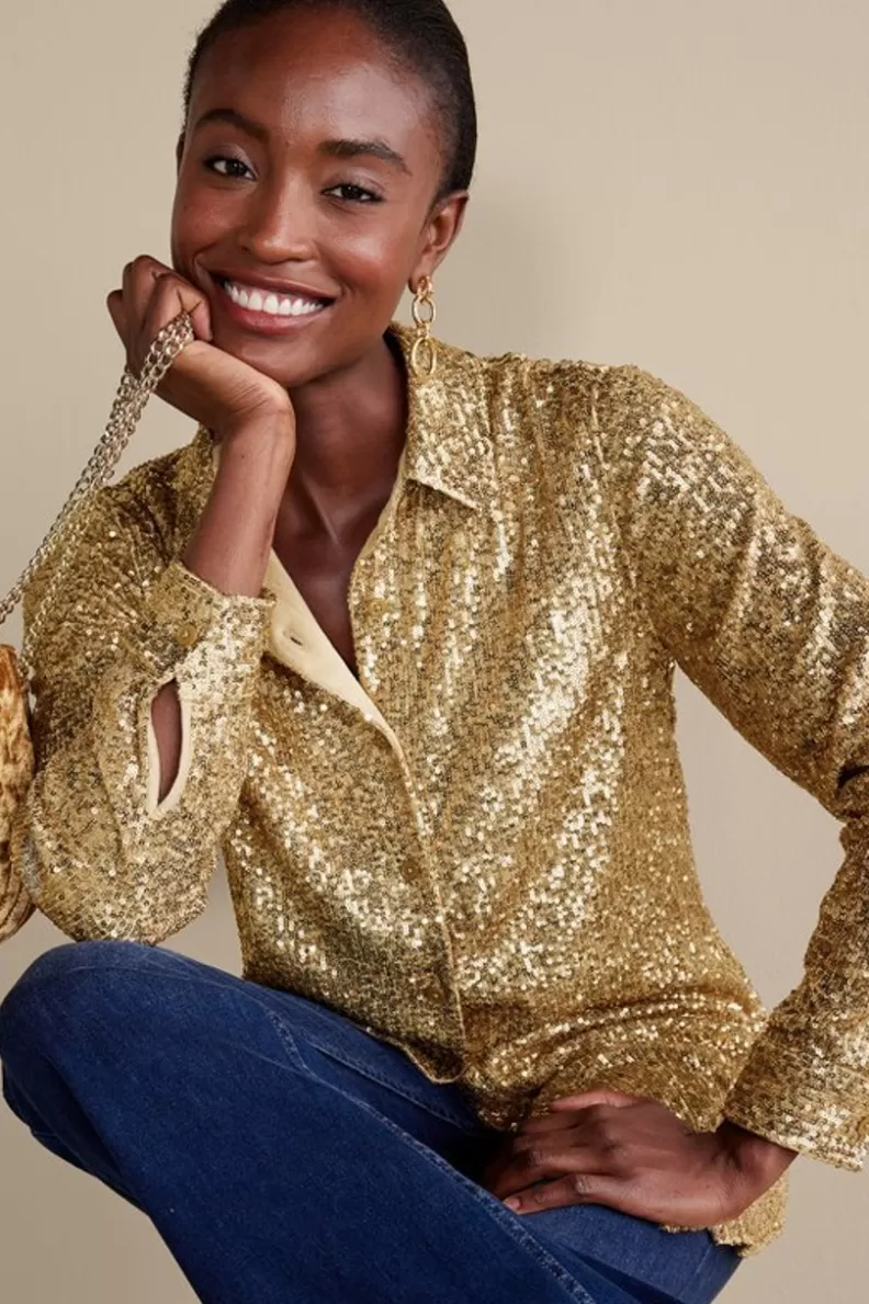 Soft Surroundings Sancerre Sequin Shirt Outlet