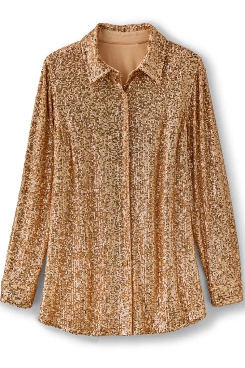 Soft Surroundings Sancerre Sequin Shirt Outlet