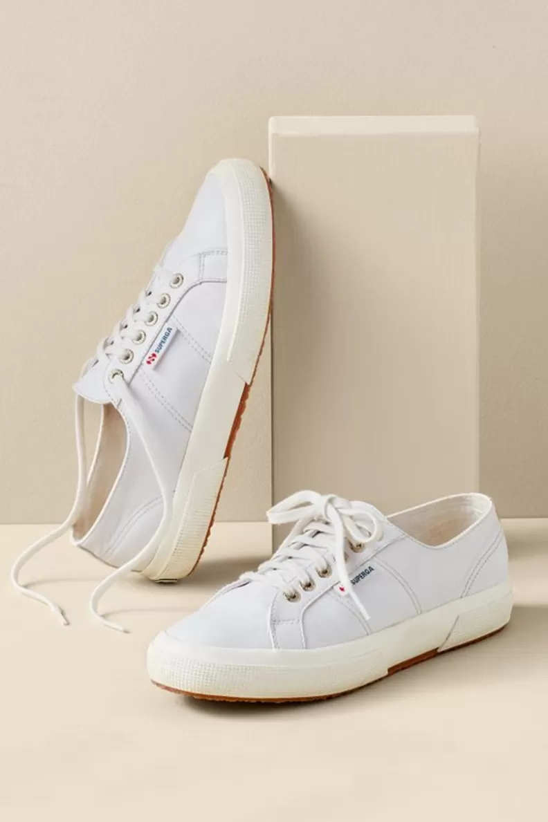 Soft Surroundings Superga Leather Sneaker OpticalWhiteFavorio New